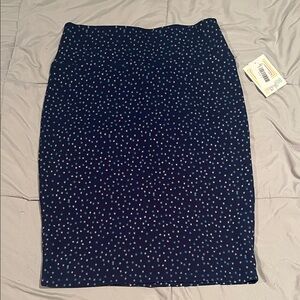 LuLaRoe Dark Blue Starry Pencil Skirt